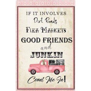 Dirt Road Junkin House Flag Summer Garden Decor Rustic Farmhouse Cottage Prairie